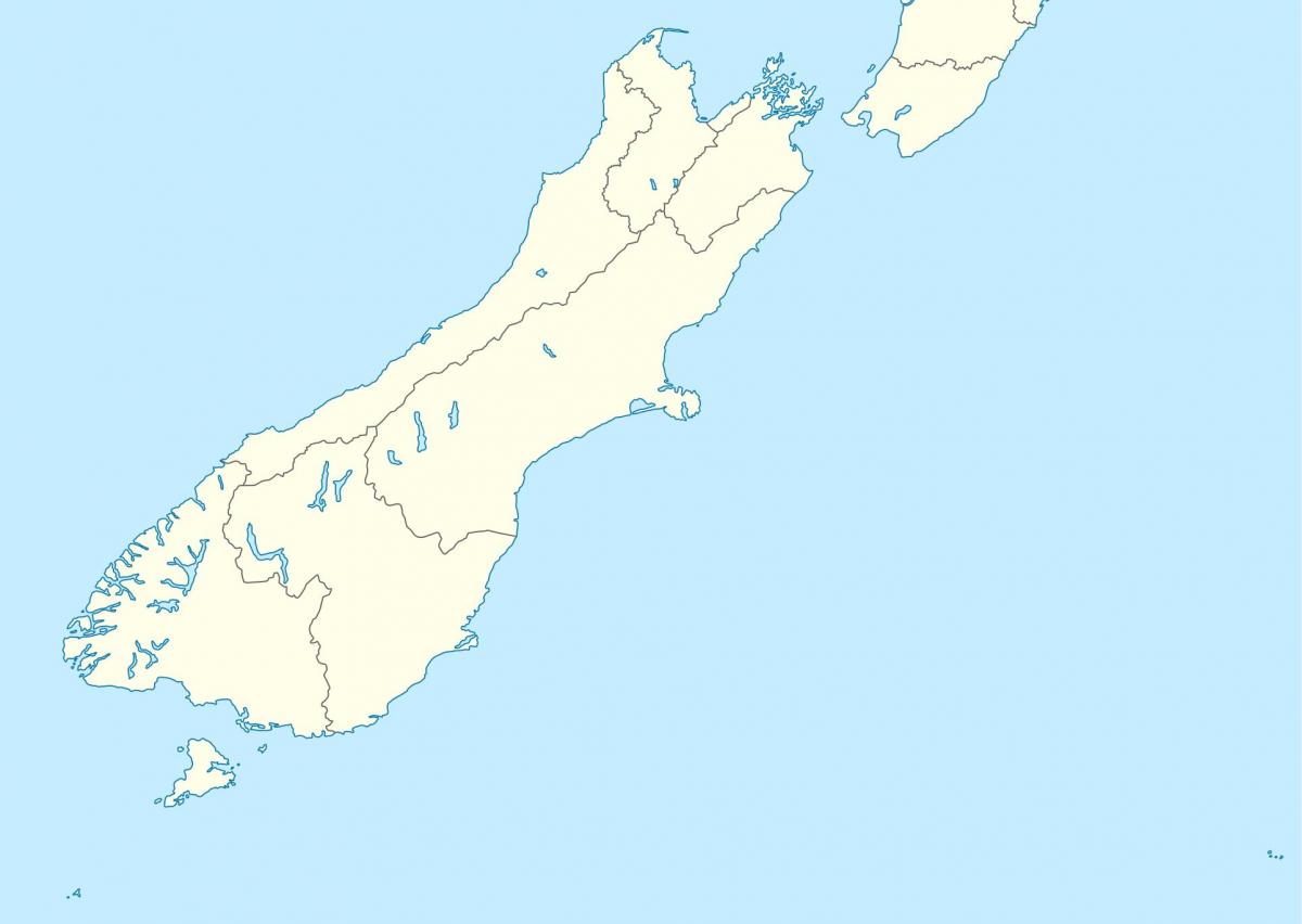 Mapa ao Sul da Nova Zelândia