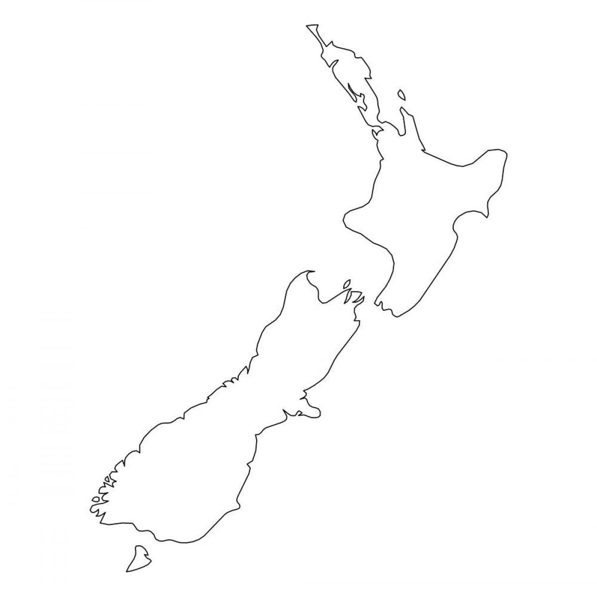 Mapa de contornos da Nova Zelândia